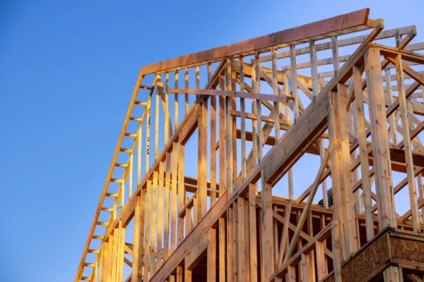 House framing with a focus on the roof