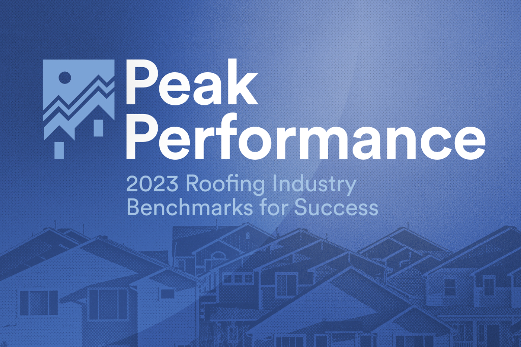 Peak Performance Roofing Report cover with logo of graph skyline over roofs