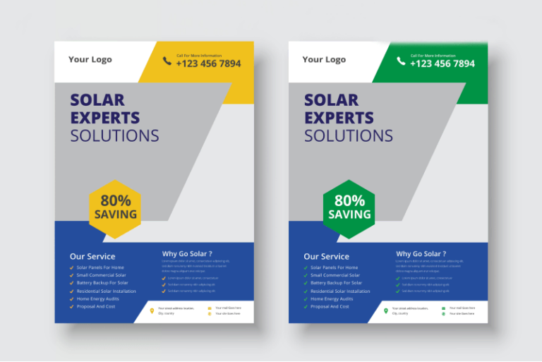 Two flyer templates for solar energy companies